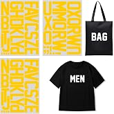 3 Inch Iron On Heat Transfer Letters Alphabets Fabric Vinyl DIY for Sport Jerseys T Shirts Clothes Slogan Printing Crafts Decoration (Yellow)