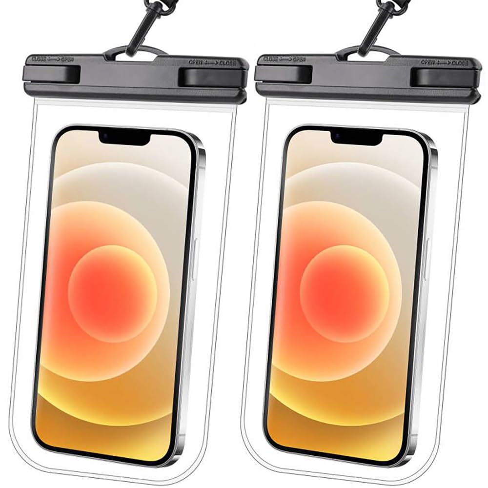 Photo 1 of 2025 Waterproof Phone Pouch: 2 Pack Cruise Ship Essentials Must Haves Dry Bag for Vacation Beach Travel Kayak Accessories, Water proof Case for iPhone 16 15 14 13 12 Plus Pro Max Galaxy - Black+Black