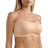 Cbthet Strapless Bras for Women, Bandeau Bra Non-Slip Seamless Padded, Invisible Wireless Supportive Fit