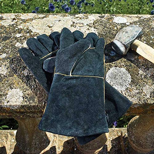Briers B0212 Premium Thorn Resistant Large Suede Gauntlet Gloves, Black, L (Pack of 2) - Image 4
