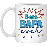GordonDesign Best Bapa Ever Mug, Bapa Coffe Mug, Birthday Gifts For Bapa, Men, Husband, Father's Day Gift For Bapa, Bapa Gifts, Best Bapa Gifts From Daughter, Son, Wife, Kids 11oz, White