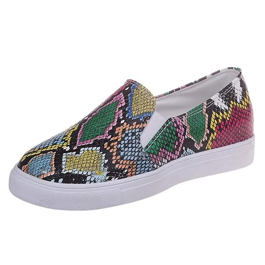 snakeskin slip on shoes