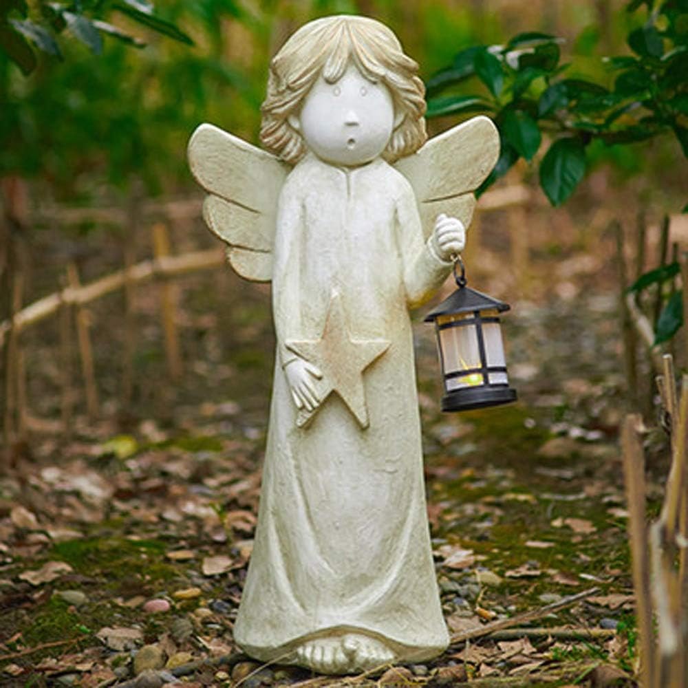 Garden Sculpture Courtyard Classic Angel Plaster Sculpture for Home Living Room