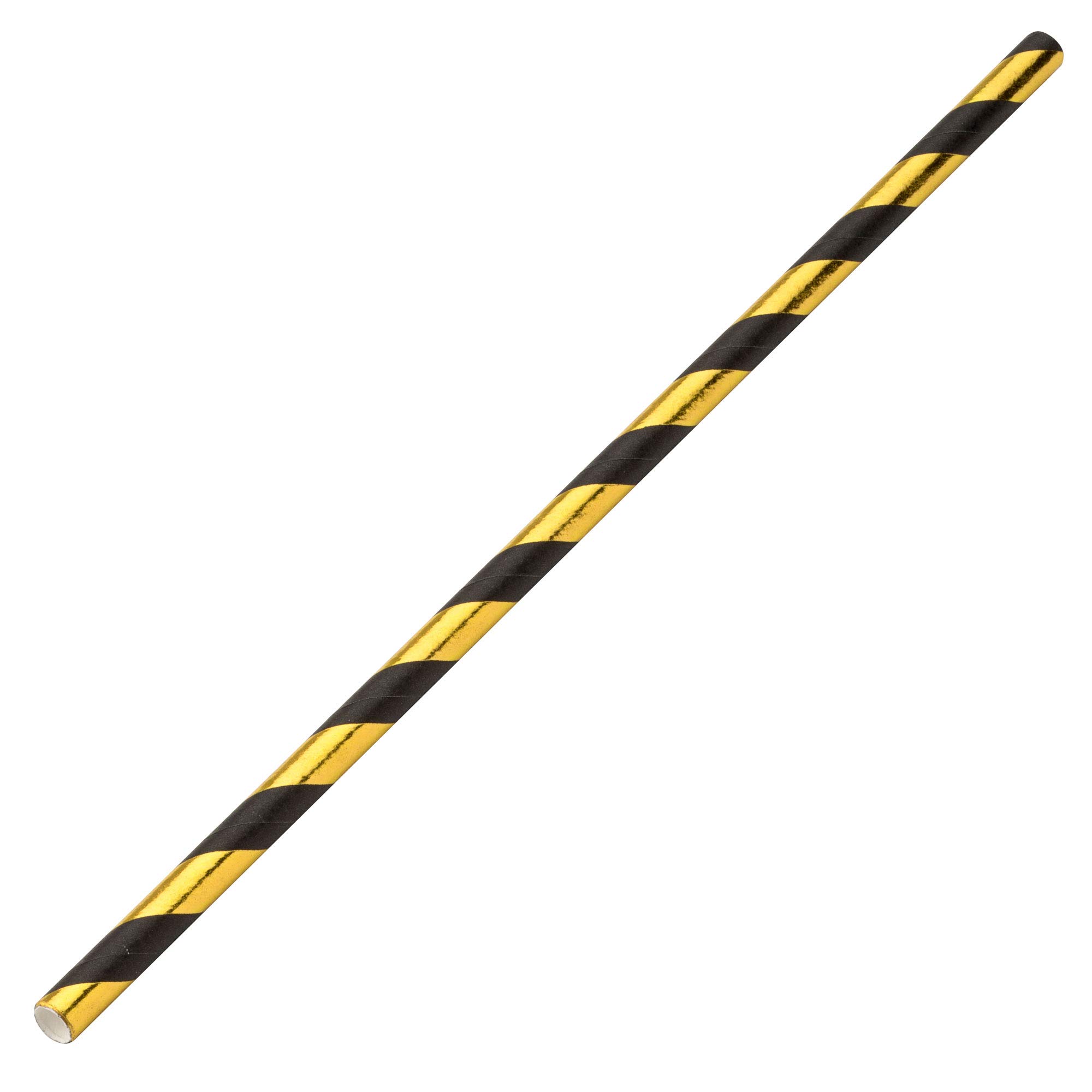 Utopia Paper Straws 8" Gold & Black, F90116, Pack of 250