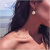 TseanYi Shell Drop Earrings Dangle Huggies Earrings Cowrie Shell Earrings Summer Ocean Earrings Jewelry for Women and Girls
