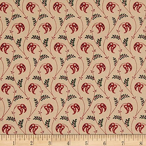 Marcus Brothers Old Sturbridge Village Small Branch Tan Fabric By The Yard