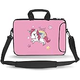 14 15 15.4 15.6 inch Messenger Bag Carrying Case Sleeve with Handle Accessory Pocket Fits 14 to 15-Inch Laptops/Notebook/Ebooks/Kids Tablet/Pad(Cute Unicorn)