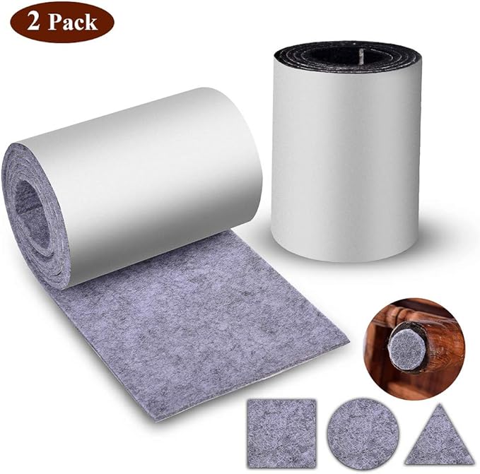 Furniture Felt Pads,2 Pack Felt Strip Roll,Heavy Duty Self Adhesive