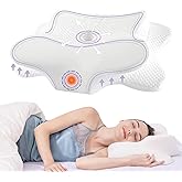 Cervical Neck Pillow for Sleeping, Cervical Pillow for Neck Pain Relief, Hollow Design, Memory Foam Cervical Neck Pillow, Cooling Pillow for Neck Support,Adjustable,Cozy Sleeping,Odorles (White)