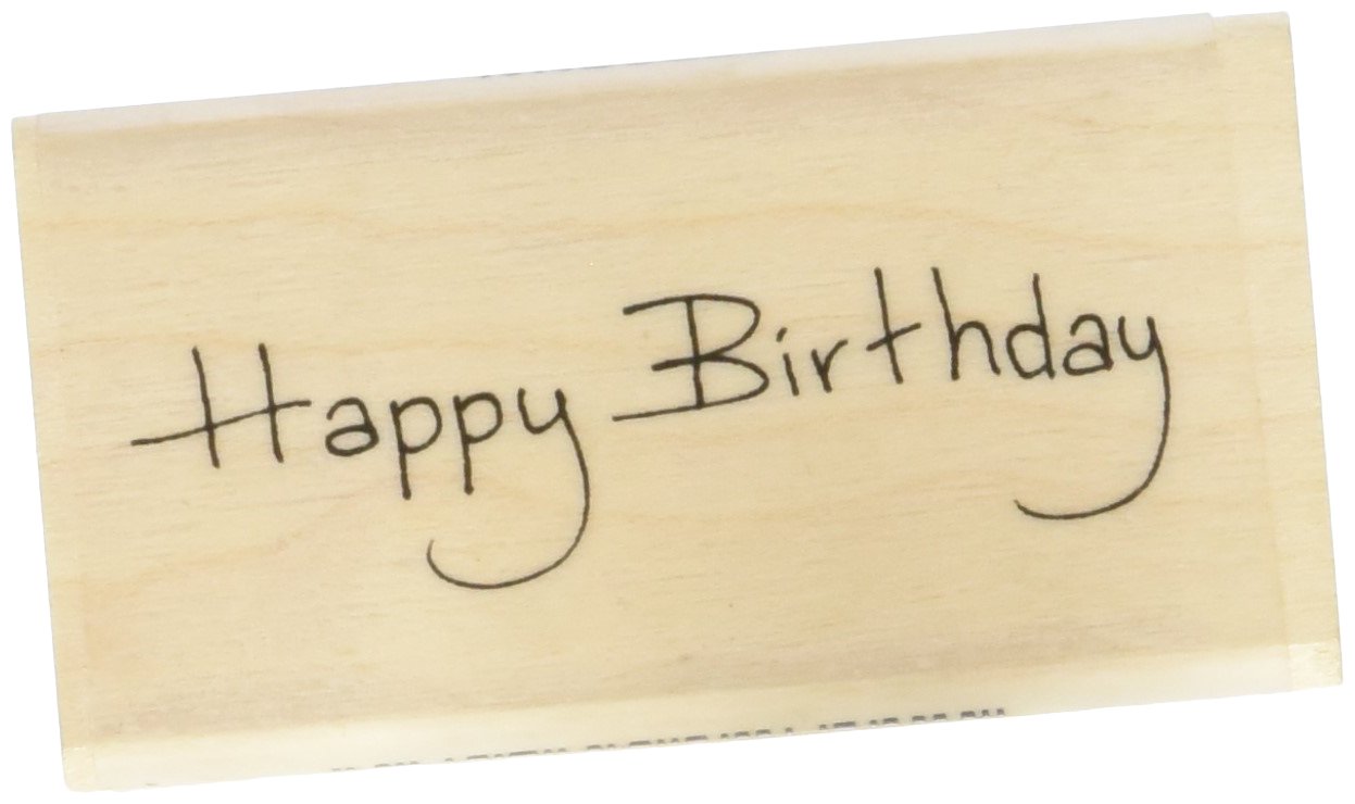 Lindsay Mason Designs 14 x 15 mm Happy Birthday Art Stamp, Black