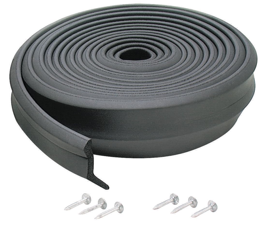 Photo 1 of M-D Building Products 03723 9 ft. Black Rubber Garage Door Bottom Seal