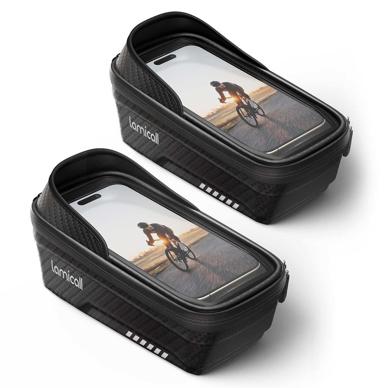 Photo 1 of Lamicall 2 Pack Bike Frame Bag Waterproof - [1s Release] [2 in 1] Bike Phone Bag, Bike Phone Holder Mount, Bicycle Top Tube Bag, Cycling Pouch with Rain Cover, Bike Accessories for Phones Under 7"