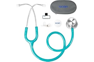 SCIAN Stethoscope Dual Head for Nurses,Doctors,Med Students, Classic Stainless Steel Stethoscope Home Diagnostics Medical Supplies with Carrying Bag, Pearlescent Green