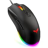 Havit RGB Gaming Mouse Wired PC Gaming Mice with 7 Color Backlight, 6 Buttons, Up to 6400 D P I Computer USB Mouses for Deskt