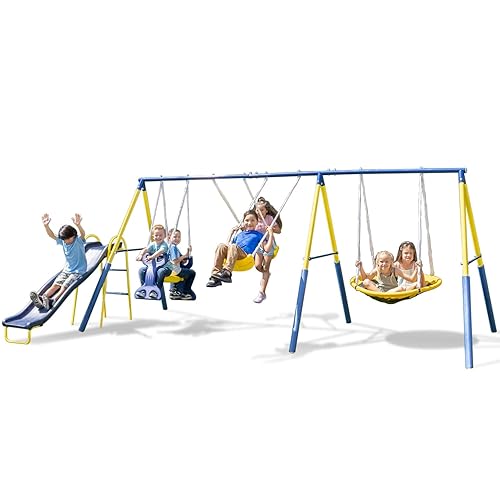 Sportspower Super Star Outdoor Kids Metal Swing Set: Swings,