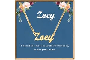 Ldurian Custom Name Necklace Personalized | Name Pendant Necklace Christmas Gifts | 14K Gold Dainty Name Plate Charm Necklaces for Birthday