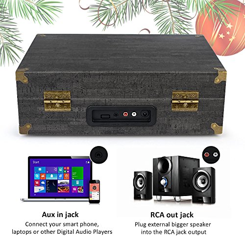 2 Turntable+Suitcase+Bluetooth+Speakers+Portable