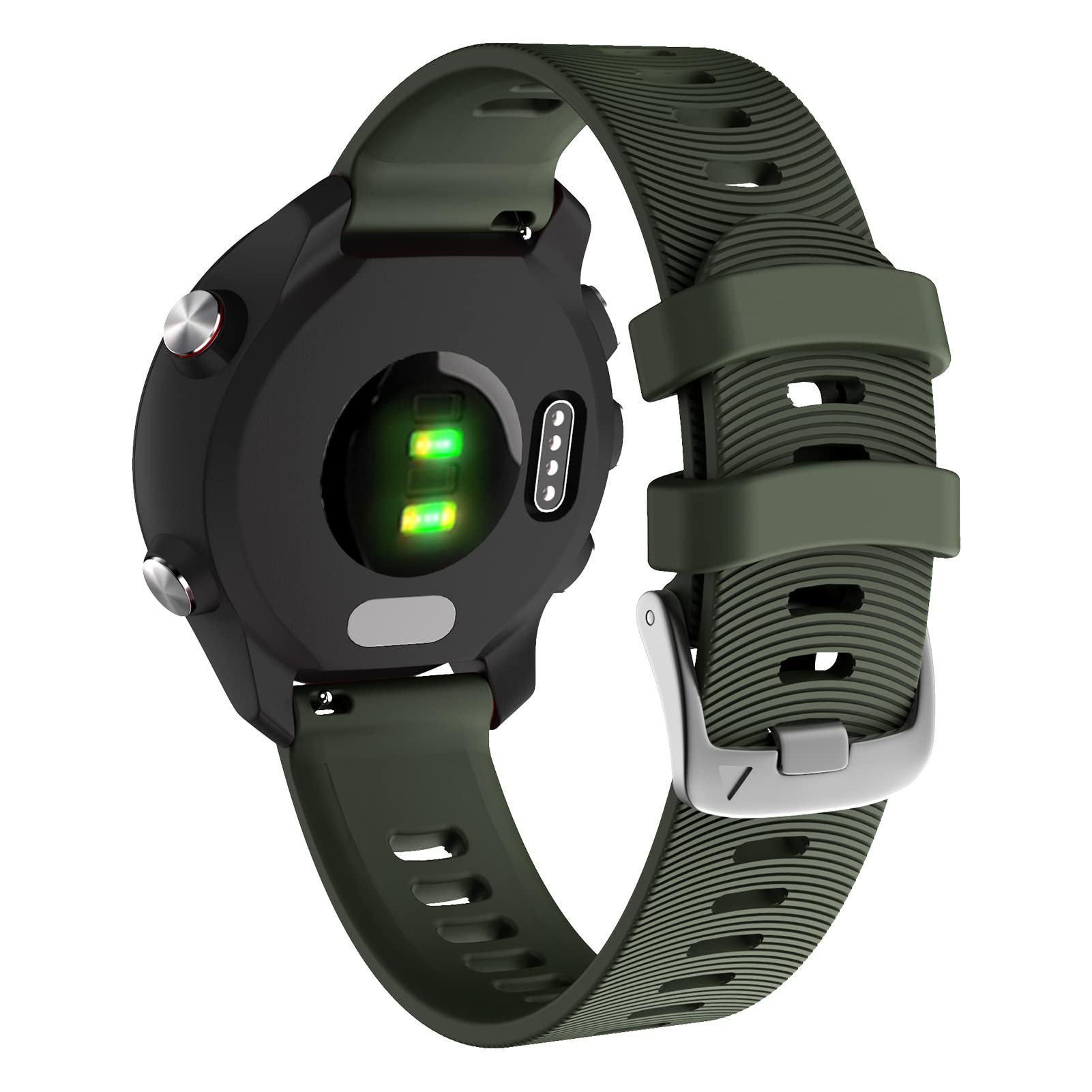 Strap for Garmin Forerunner 245/645 Music,20mm Width Starp for Garmin Vivoactive 3/Vivoactive 3 Music (Army Green)