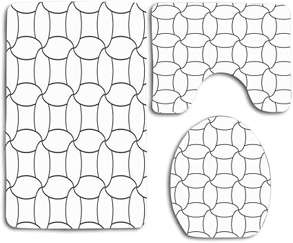 Grau Schone Linien Ungewohnliche Gitter Geometrische Abstrakte Schwarze Kurve Elegante Flache Einfache Geometrie 3pcs Badezimmer Set Teppich Konturmatte Toilettendeckelabdeckung Badematten Amazon De Kuche Haushalt