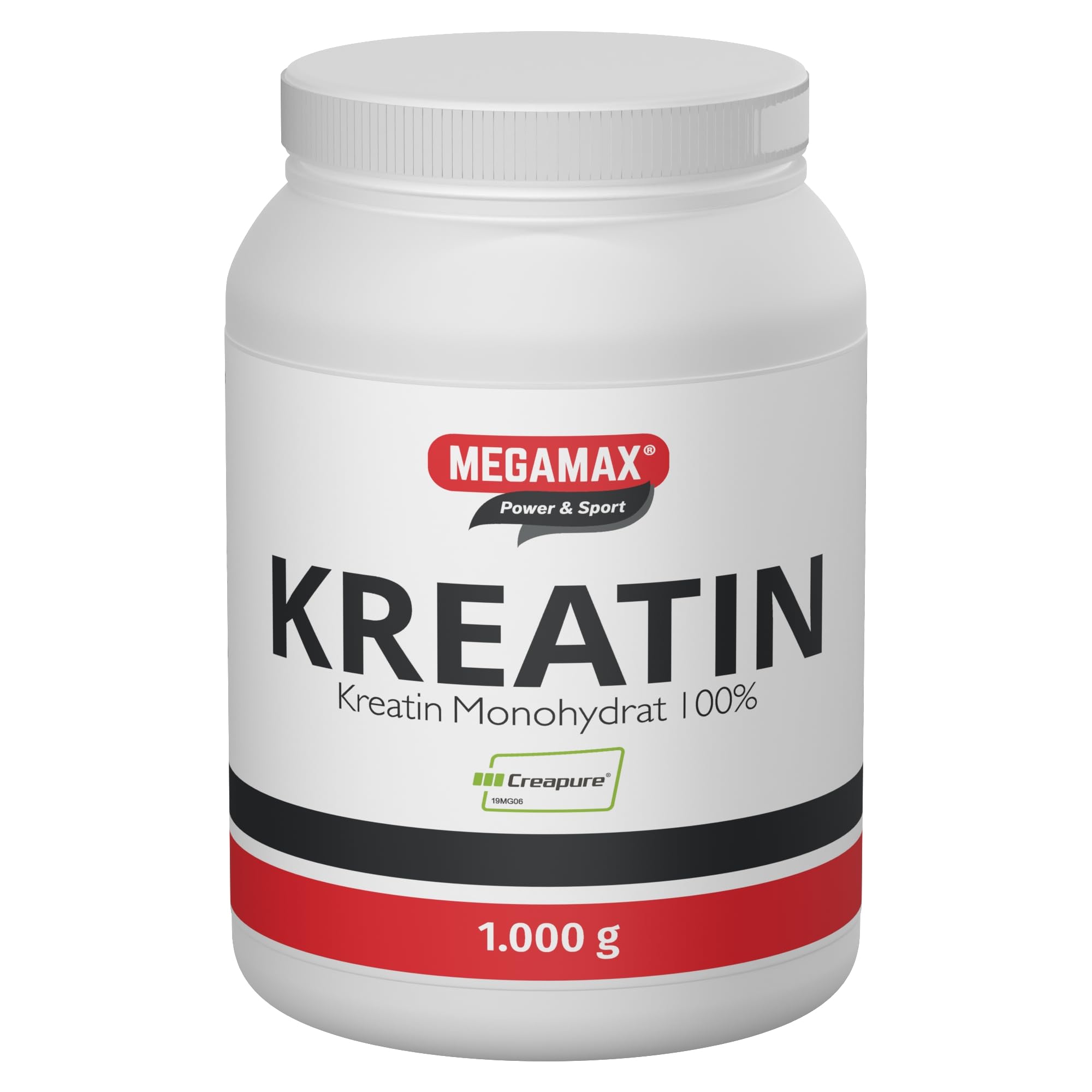MEGAMAX Kreatin Pulver 1000 g -hochdosiert reines Creatin Monohydrat Creapure (Creapure, 1000 g)