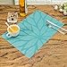 HEBE Blue Placemats Set of 4,Heat-Resistant Kitchen Table Mats Washable Placemats Non-Slip Crossweave Woven Vinyl Placemat for Dining Table