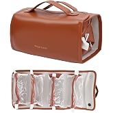OPLCFO Travel Size Roll Up Toiletry Bag, Waterproof Cosmetic Bag, Hanging Toiletry Essentials Bag for Women