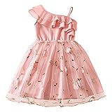 TTYAOVO Girls One-Shoulder Ruffle Dress Floral