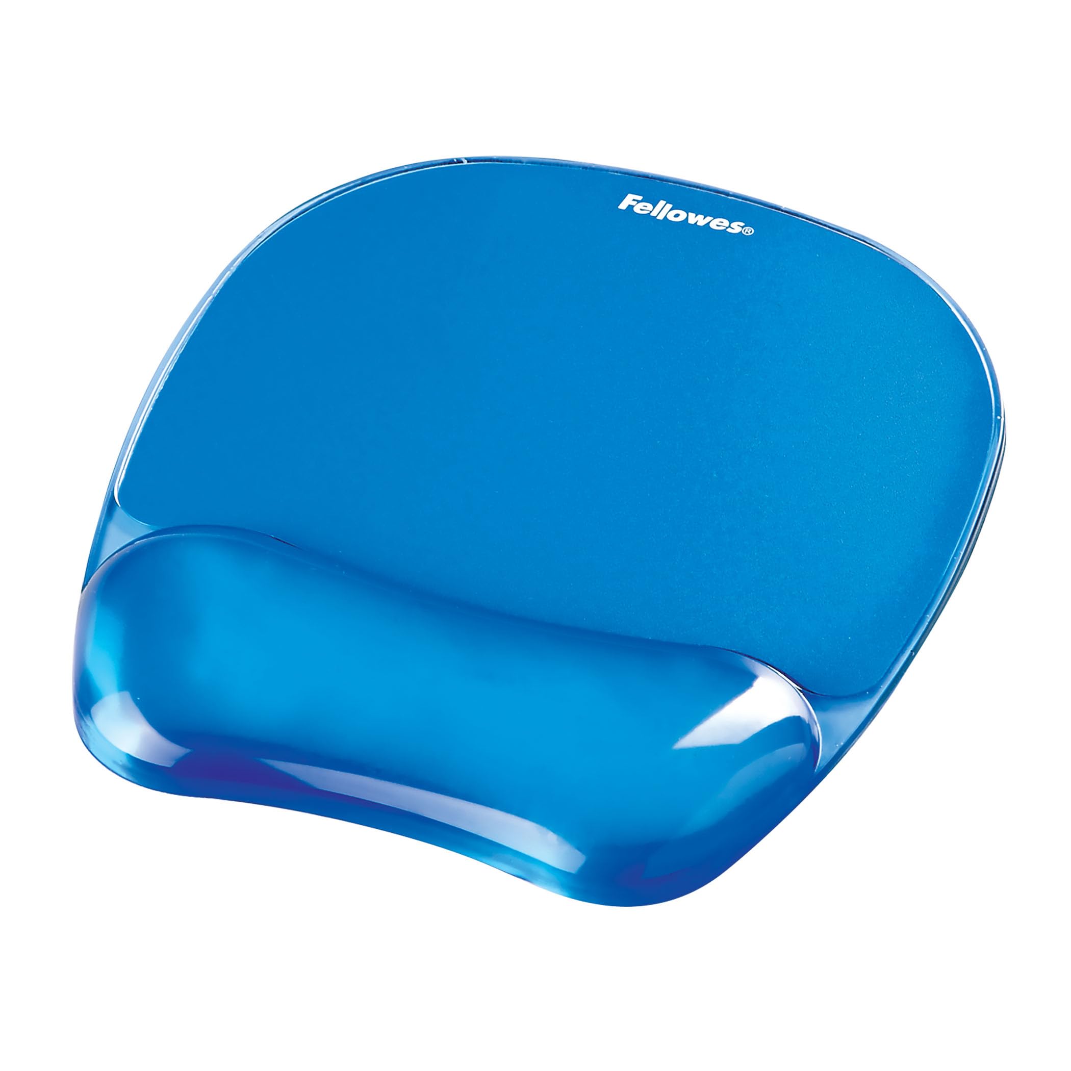 Fellowes Mouse Mat Wrist Support - Crystals Gel Mouse Pad with Non Slip Rubber Base - Ergonomic Mouse Mat for Computer, Laptop, Home Office Use - Compatible with Laser and Optical Mice - Blue