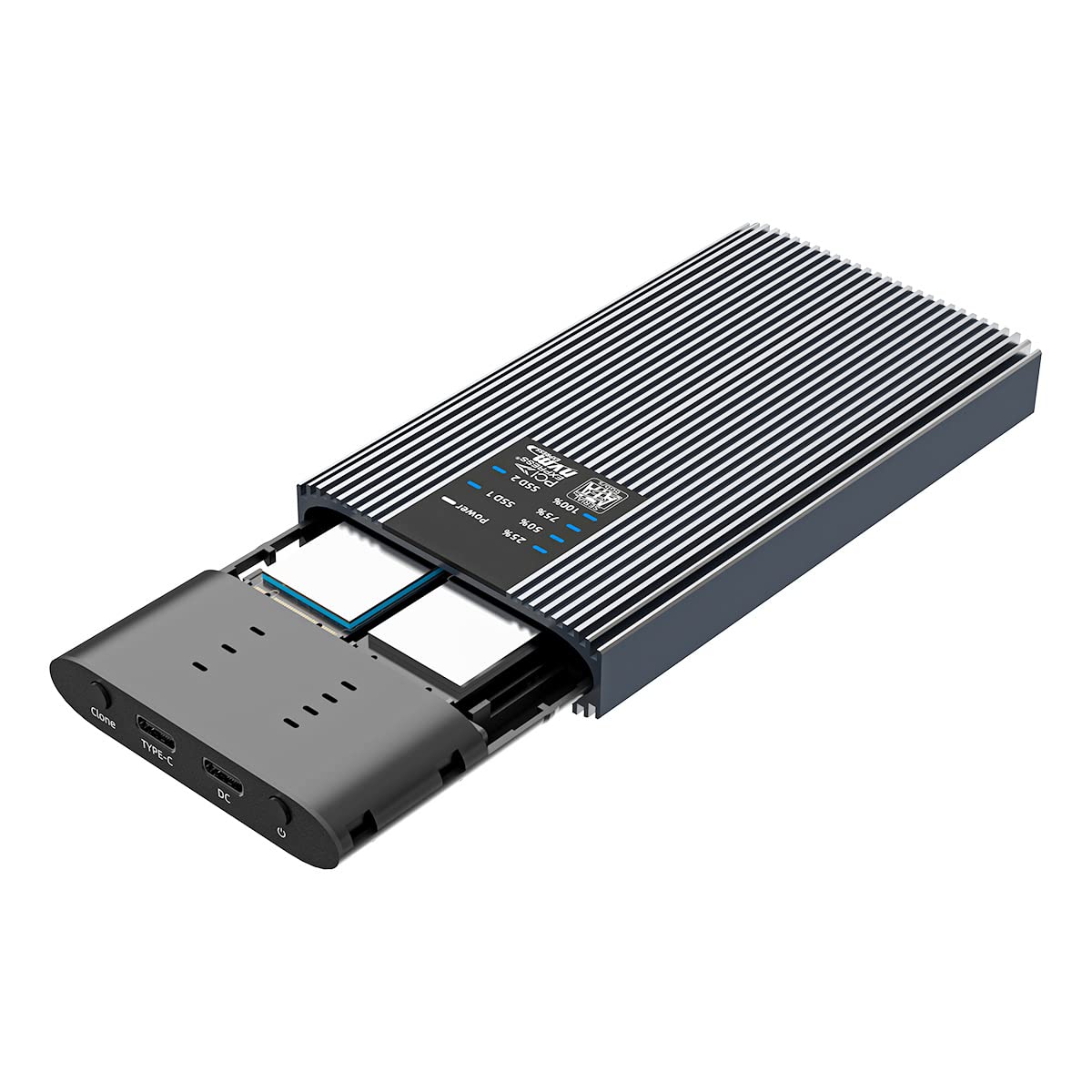 ISHEEP NVMe SATA M.2 SSD Cloner Duplicator Enclosure, USBC 10Gbps Hard Drive Docking Station, Support One- Key Offline Clone and System Disk Copy Function.(K2022CL)