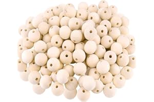 hesmartly 300Pcs 12mm Wood Beads Round Wooden Spacer Beads Unfinished Natural Wood Loose Beads