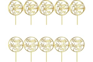 AROKIPPRY 10 PCS Mother's Day Cake Topper,Acrylic cupcake Decoration,Best Mom Ever,Mother's Day Party Decoration supplies (Acrylic 10)