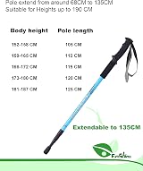 hikehobby Antishock Trekking Poles Orange 2 Pack with Handle view 3