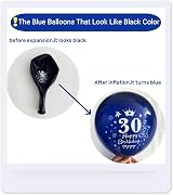 Yontree 30th Birthday Decorations Navy Blue Silver Banner Bunting Cake Topper view 3