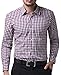 Paul Jones®Men's Casual Oktoberfest Shirt Slim Fit Dress Shirts Purple Plaid L