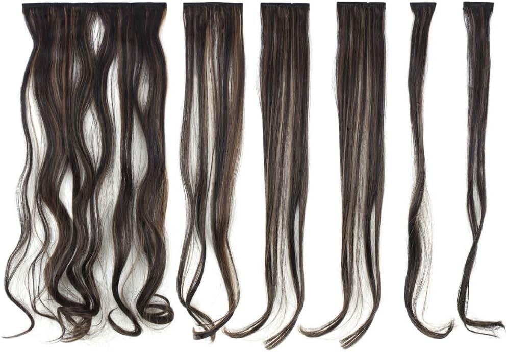 Rozia Hair Extensions for women Curly Full Head Clip in 6 pcs Hair Extensions hair accessories for women