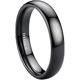 Jstyle Titanium Wedding Bands for Men Women, 2mm 4mm 6mm Domed Comfort Fit | Silver/Gold/Black Plated Mens Rings, Not Tarnished Wedding Ring, Lightweight Wedding Jewelry for Daily Wear, Sizes 6-13