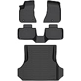 AIPOIL® Floor Mats & Cargo Liner Set for 2011-2023 Dodge Charger RWD & Chrysler 300 RWD All Weather Protection TPE Anti-Slip Automotive Full Set Custom Car Mats Accessories - Black