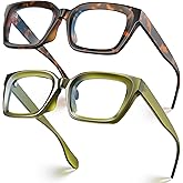 VISOONE Chunky Square Blue Light Blocking Glasses with Anti Computer Glare for Working Women Men MONTANA