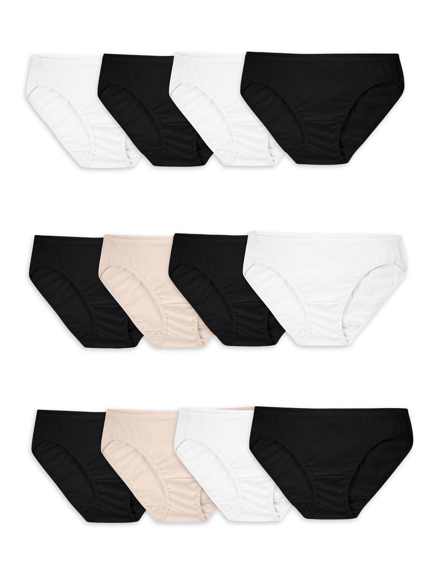 Photo 1 of ** VARIOUS COLORS ** Fruit of the Loom Women's Eversoft Cotton Underwear Multipacks, Tag Free & Breathable, Available in Plus Size, Bikini-Pink/Navy/White, 7