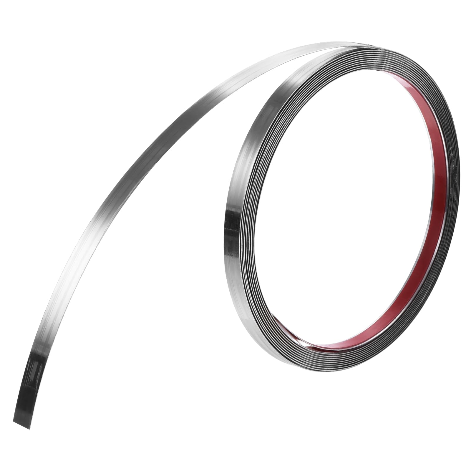 uxcell Wall Trim Molding, Stainless Steel Peel and Stick (Mirror-Like Finish), for Ceiling, Mirror Frame 16.4Ft x 0.4in，Silver