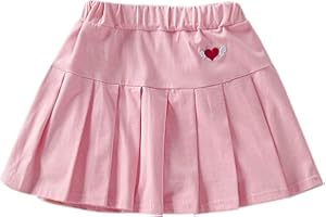 TANGON Toddler Little Kid Baby Girl Skorts Skirts for Girls Flared Plain Pleated Skater Skirt Girls' Ruffled Hem Summer
