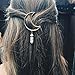 Niceyo Ladies Retro Moon Crescent Hair Clip Natural Stone Pendant Hairpin