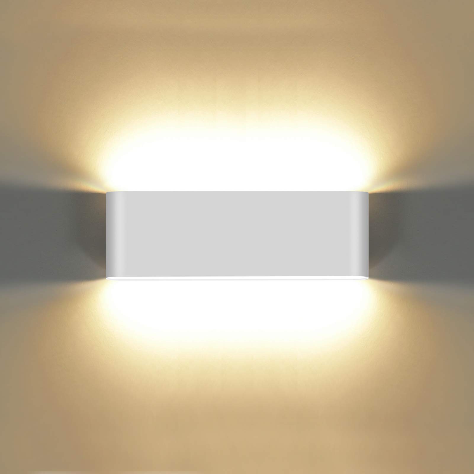 KAWELL 20W Modern Wall Lamp LED Wall Light Up Down Aluminum Wall Wash Lights Waterproof IP65 Outdoor Indoor for Bedroom Living Room Bathroom Stairs Porch Corridor Hallway, White 3000K