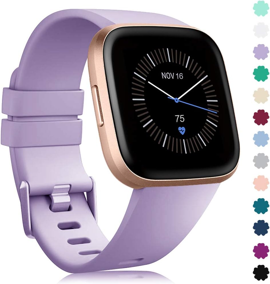 RIOROO Bands Compatible with Fitbit Versa/Fitbit Versa 2/Fitbit Versa Lite Strap Versa Accessories Women Men Soft Silicone Replacement Sport Fitness Wristband for Fitbit Versa Smart Watch