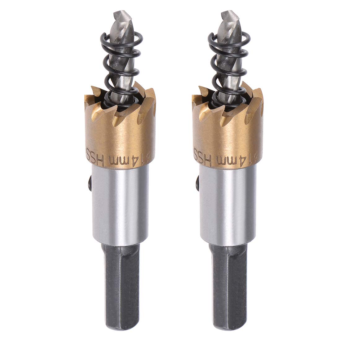 Sourcingmap 2 Pcs 14mm HSS Drill Bit Hole Saw Stainless High Speed Steel Metal Alloy