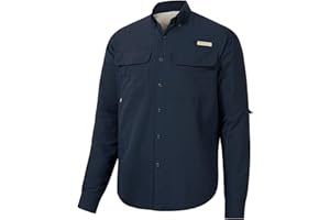 BASSDASH Men's Performance Fishing Hiking Shirt UPF 50 Button Down Long Sleeve Quick Dry FS21M