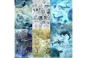 Underwater Reef Rice Paper, 8 x 10.5 inch (6pc) - 6 Design Mulberry Paper for Decoupage Scrapbooking Cards Crafts by Craft Kreatively