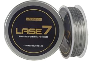 LANSEYU 100 Metres 33 Pound 0.5mm Fishing Stee Wire Nylon Coated 1x7 Stainless Steel Leader Wire Super Soft Fishing Wire Lines