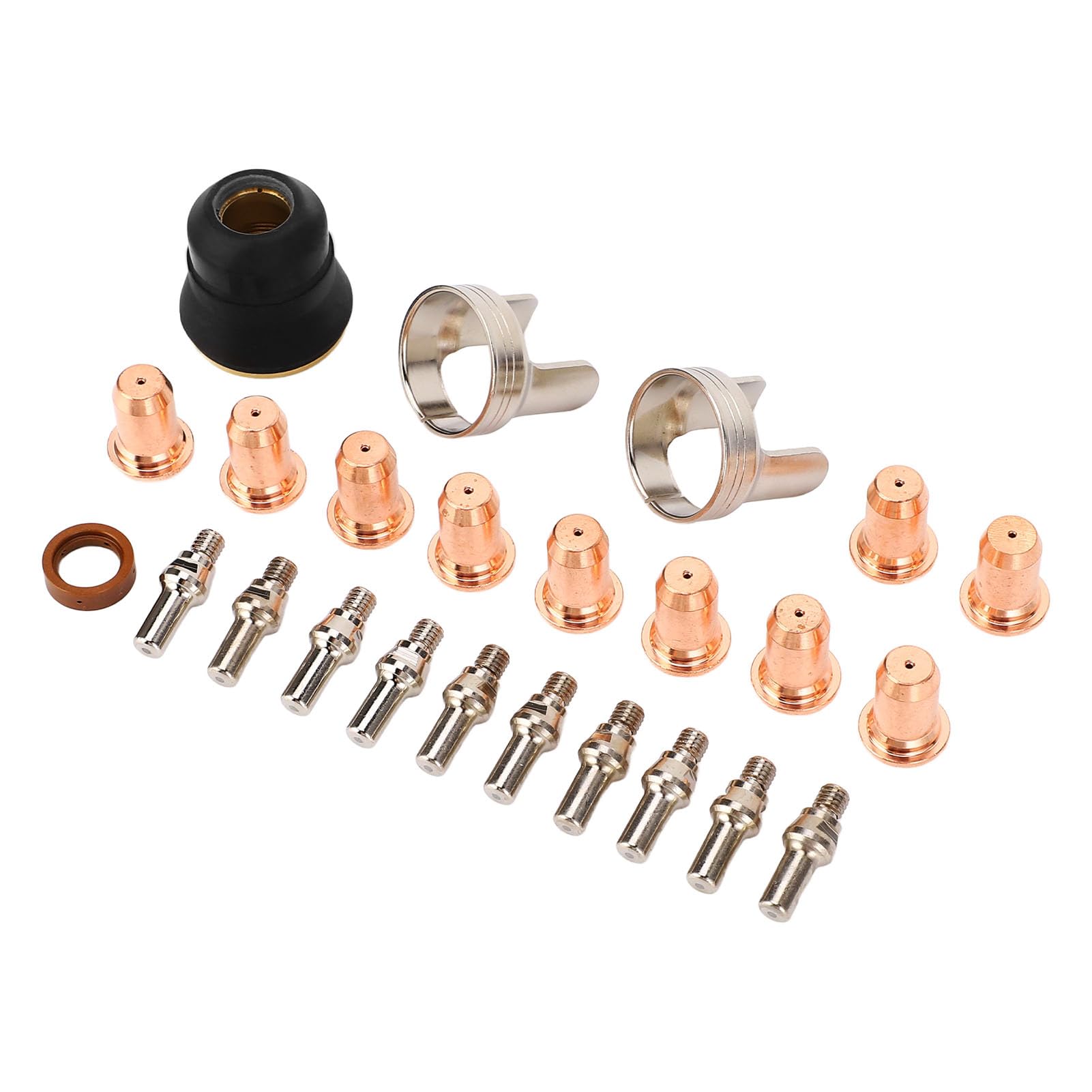 24 Piece IPT40 Tip Electrode Kit, Plasma Cutter Tip Electrode Nozzle Bracket Cover Set for Cut 55DS Pro Cut 65DS, Brass Zinc Alloy Stainless Steel Material