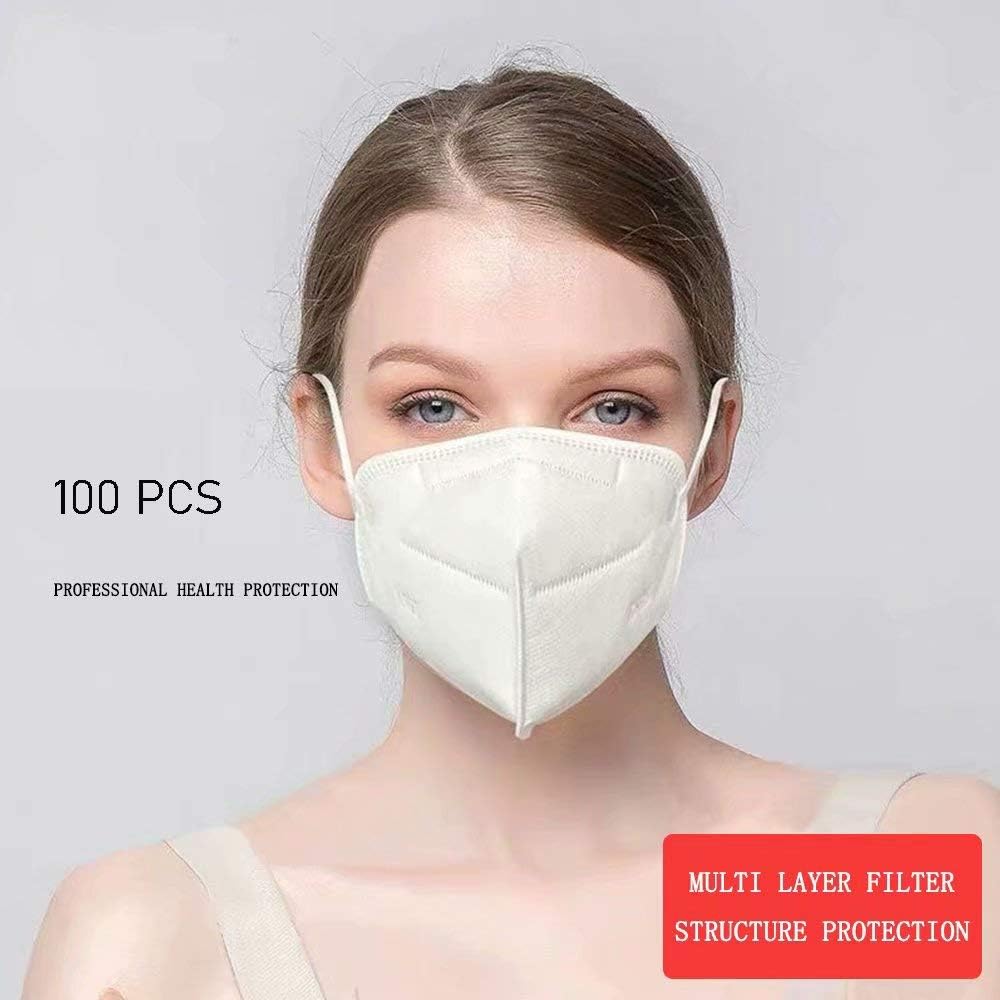 100 Pcs Disposable N95 Respiratory Face Masks for Dust - Protective Safety Masks for Personal Health Men Women KN95 Masks Comfortable Thick 4-Layer Masks-for Outdoor and Indoor